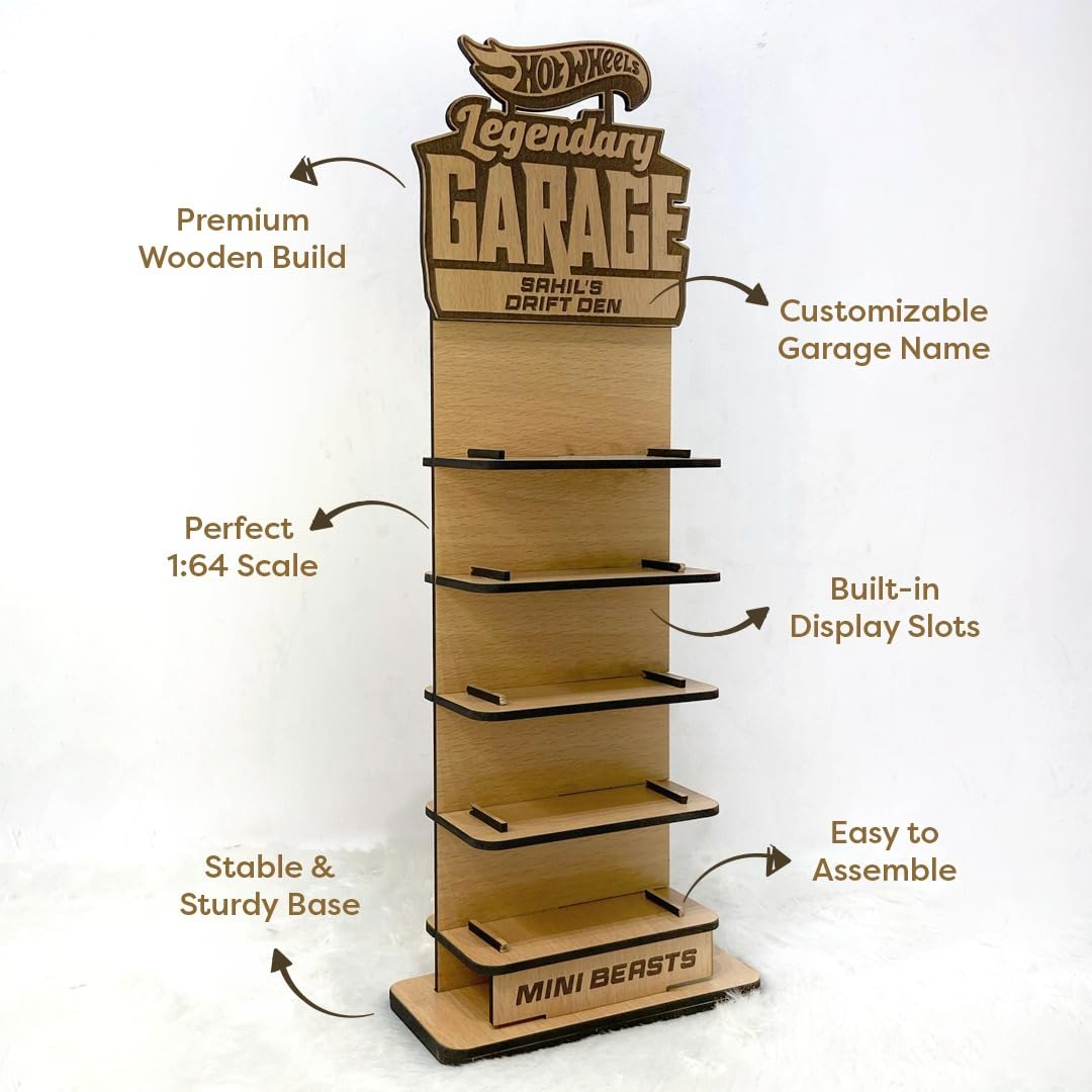5-Story Wooden Display Garage for Diecast Cars