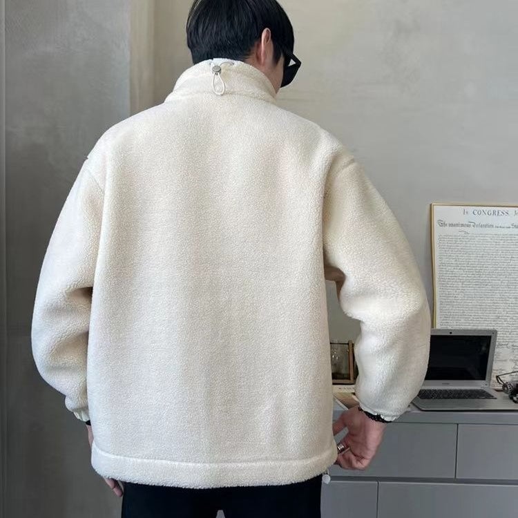 Big synthetic fur jacket for men