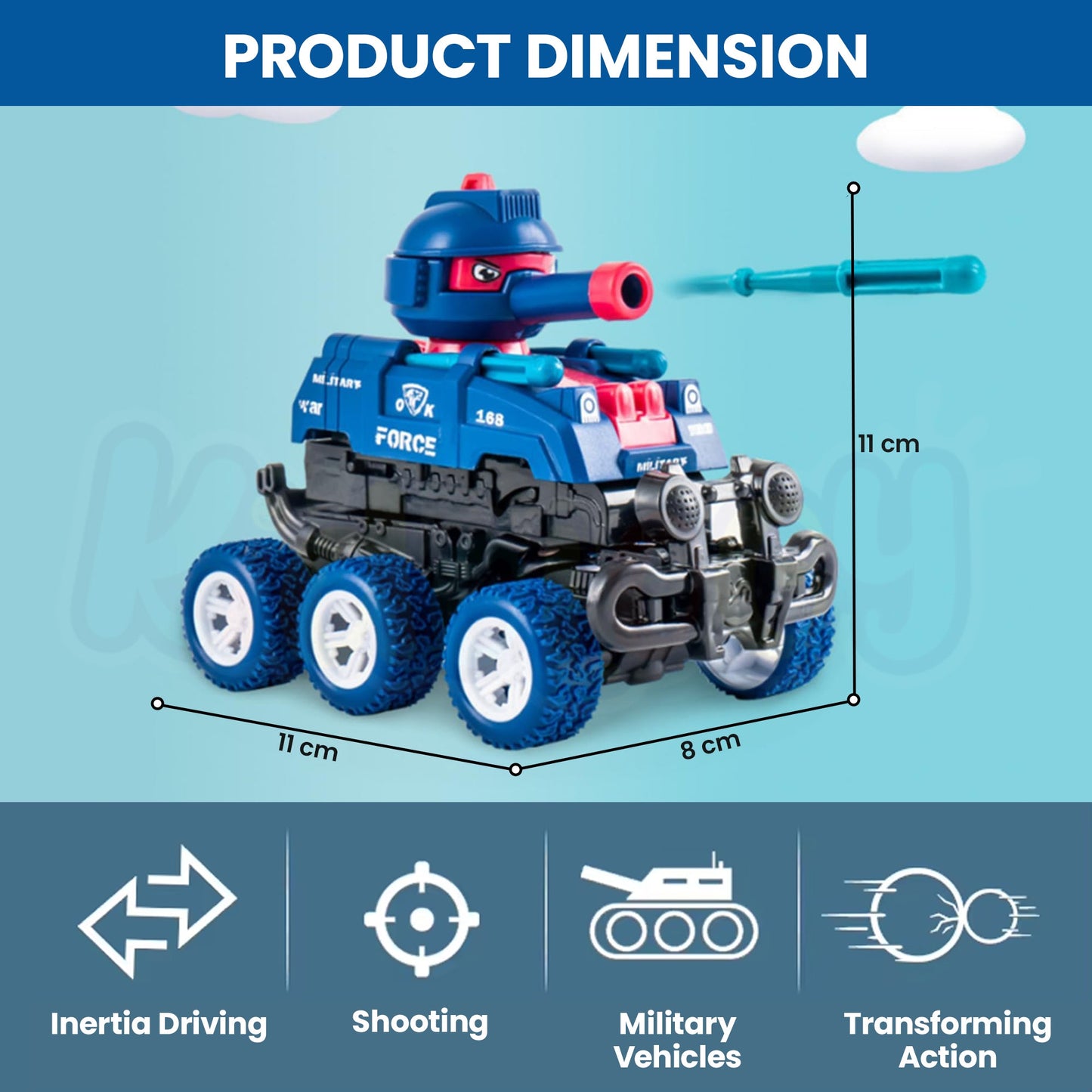 Pull-Back Transform Fighter Truck ( SET OF 3)