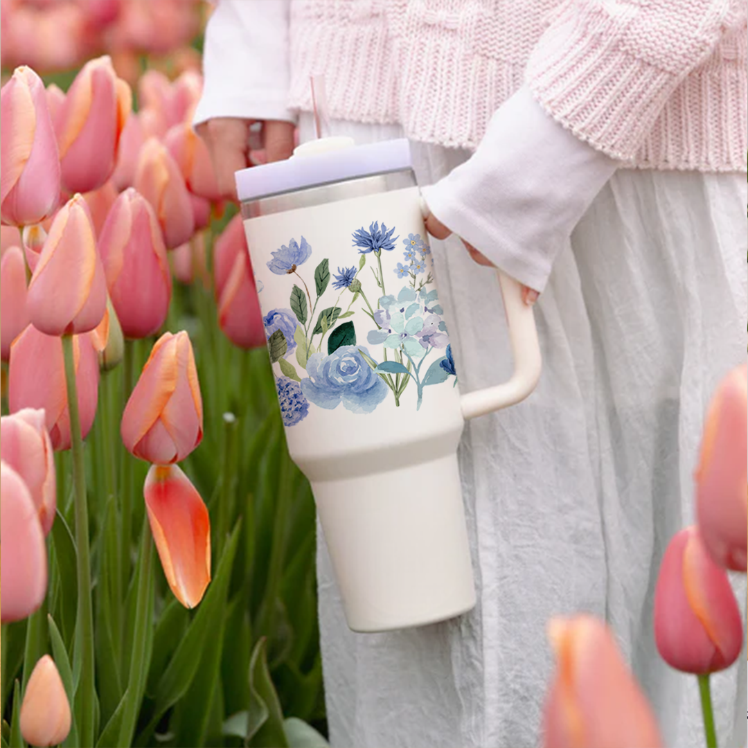 Indigo Bloom Art Tumbler