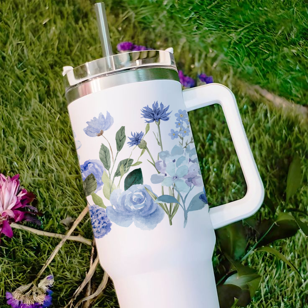 Indigo Bloom Art Tumbler