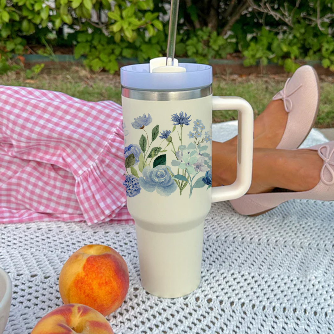 Indigo Bloom Art Tumbler