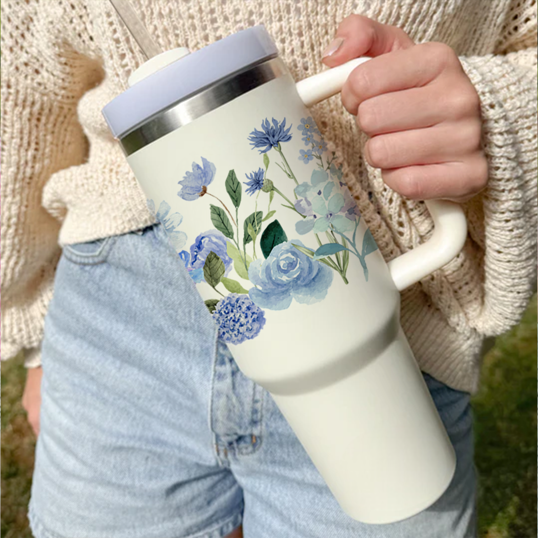 Indigo Bloom Art Tumbler