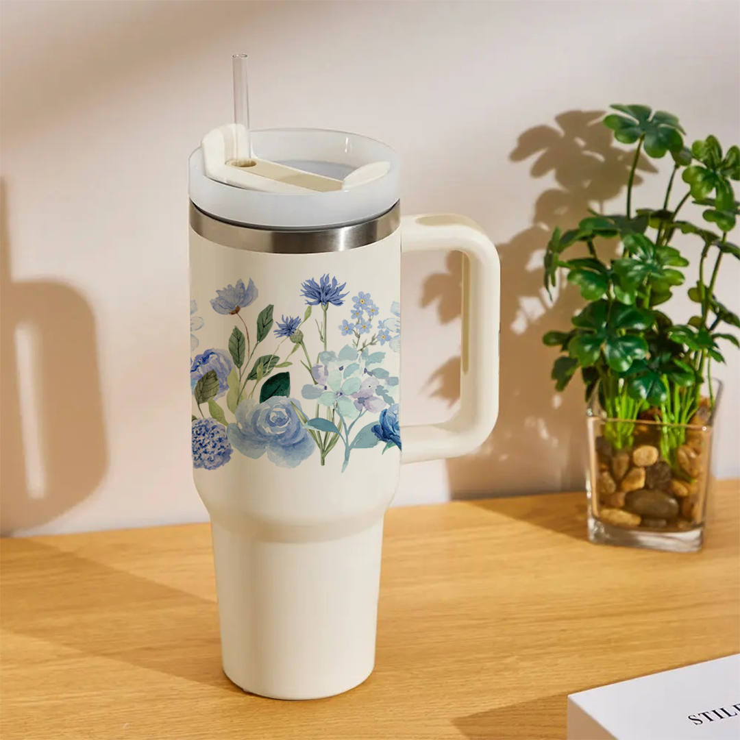 Indigo Bloom Art Tumbler