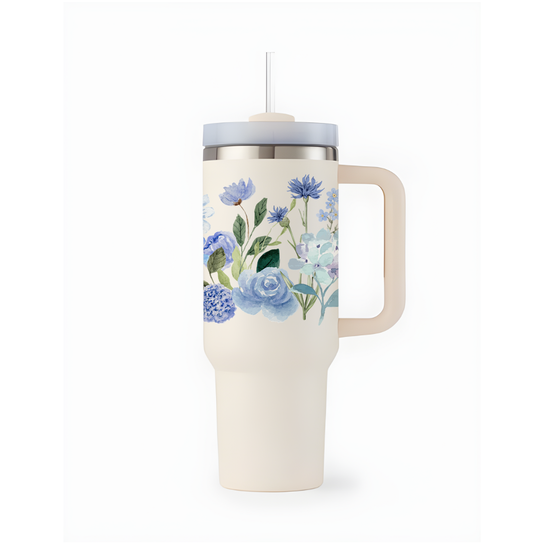 Indigo Bloom Art Tumbler