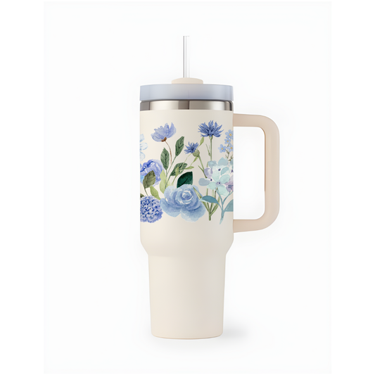 Indigo Bloom Art Tumbler