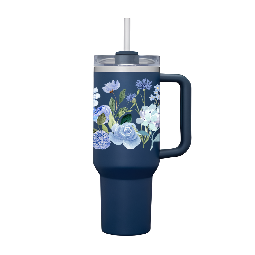 Indigo Bloom Art Tumbler