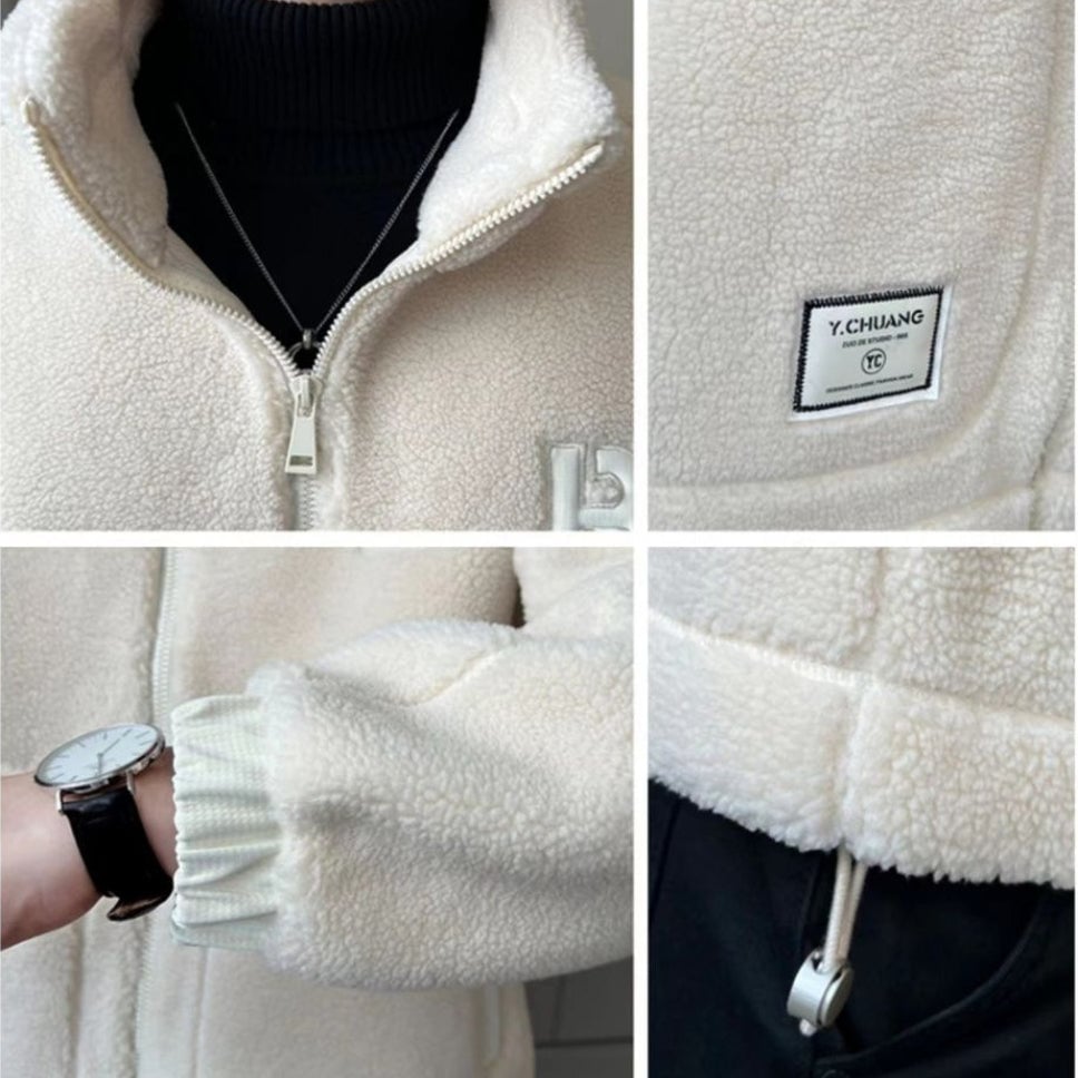 Big synthetic fur jacket for men