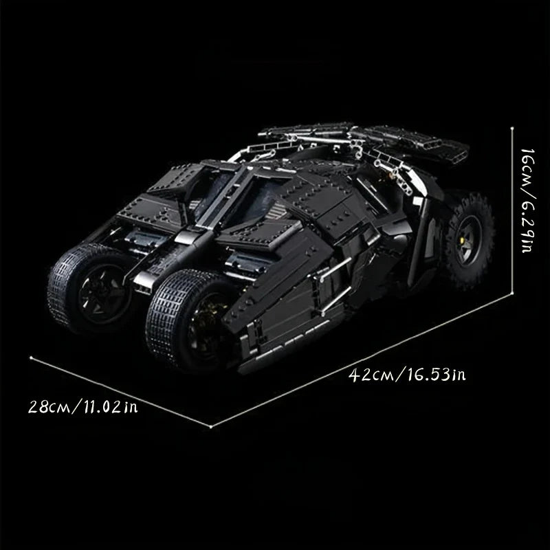High-Precision Building Block Model Set - Black Bat Tank, Premium ABS Stacking Toy