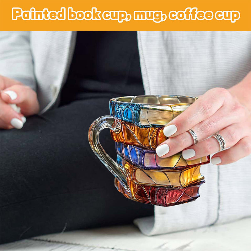 Unique Painted Book Coffee Cup