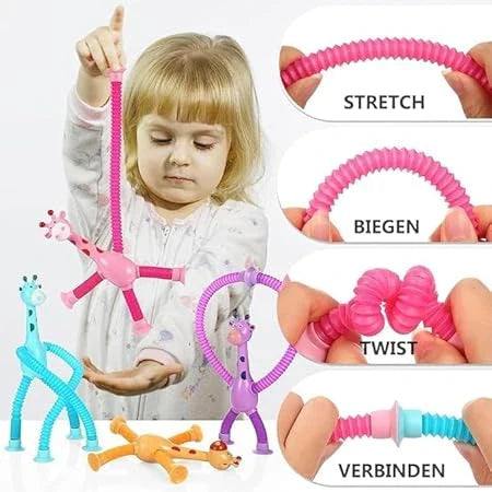 StretchyGiraffe™ – Sensory Suction Toy | Pull, Pop & Play | Soothes, Stimulates & Strengthens
