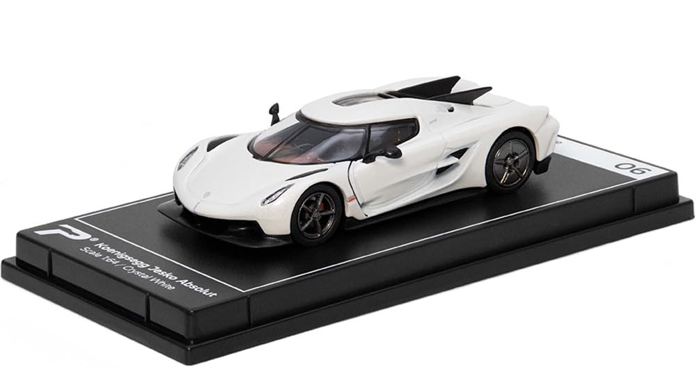 PosterCars 1:64 Koenigsegg Jesko Absolut 06 – Crystal White Acrylic Box | Hypercar League Collection Diecast Model
