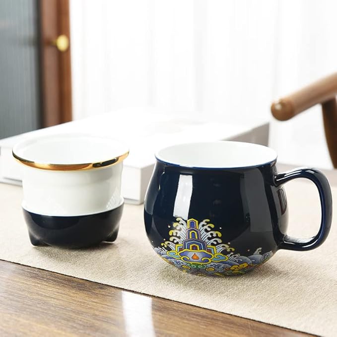 10OZ Tea Cup with Infuser and Lid - Tea Mug for Steeping Loose Leaf Tea Bag Coffee Milk