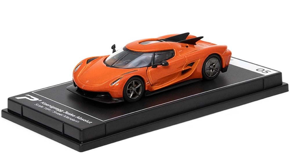 PosterCars 1:64 Koenigsegg Jesko Absolut 05 – Sweet Mandarin Acrylic Box | Hypercar League Collection Diecast Model