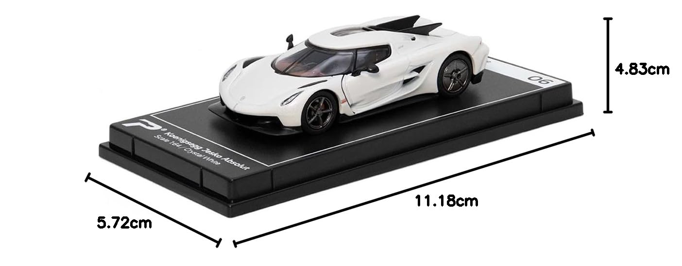 PosterCars 1:64 Koenigsegg Jesko Absolut 06 – Crystal White Acrylic Box | Hypercar League Collection Diecast Model