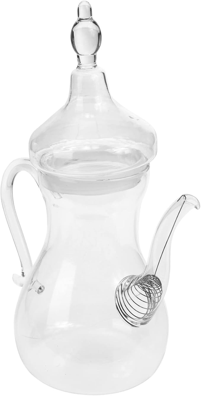 Alipis Turkish Arabic Teapot Glass Tea Pot 1000ml Loose Leaf Warmer Iced Tea Maker Brewer Tea Kettle for Blooming Loose Leaf Tea Pot