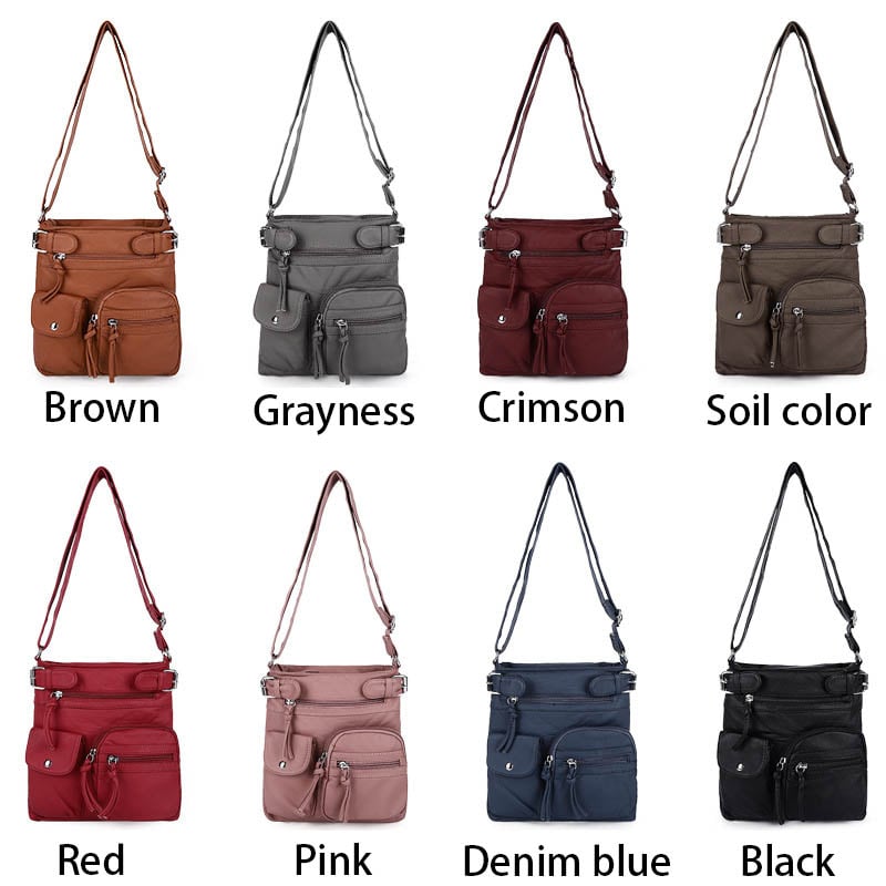 Multi-Pocket Crossbody Bag Soft Shoulder Purse Bag