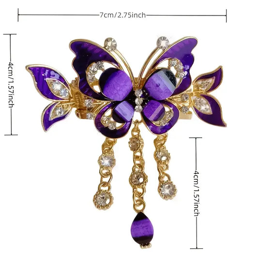 3pcs Elegant Butterfly Tassel Hair Claw Clips