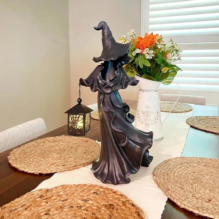 Cracker Barrel Witch with Lantern Figurine 19 NIB Halloween