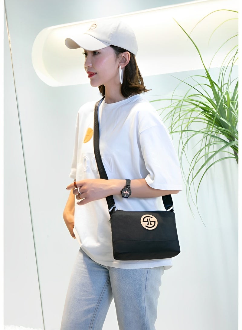 Vegan Leather Crossbody Bag with Adjustable Strap & Large Capacity & Simple Style Shoulder Purse for Ladies