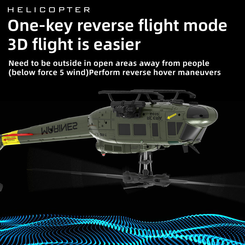 RC ERA C032 UH-1 Huey 6CH RC Helicopter with Smart Positioning & 3D Stunt Flight