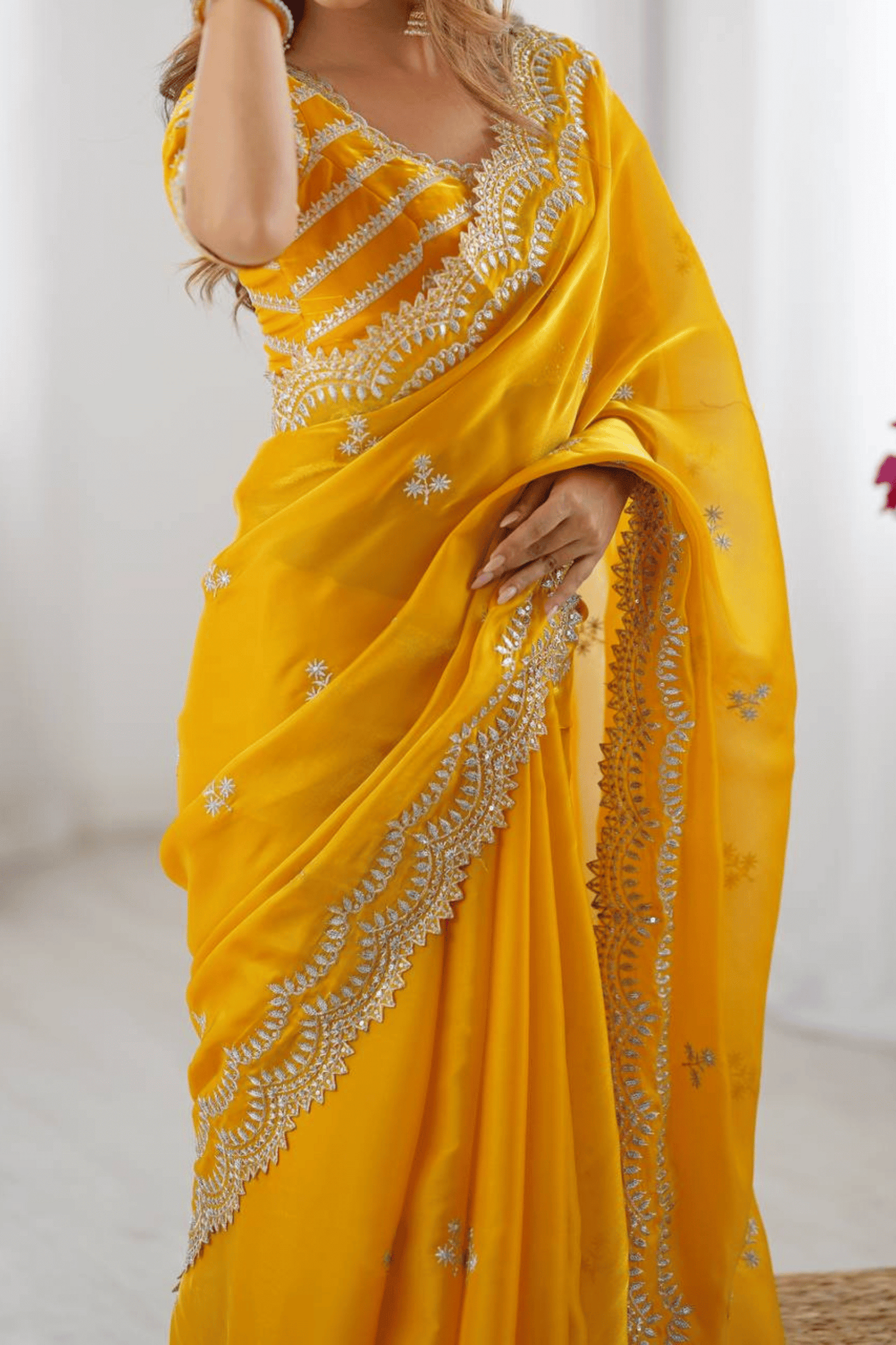 Honey Glint | Ready to Wear Yellow Jimmy Choo Saree