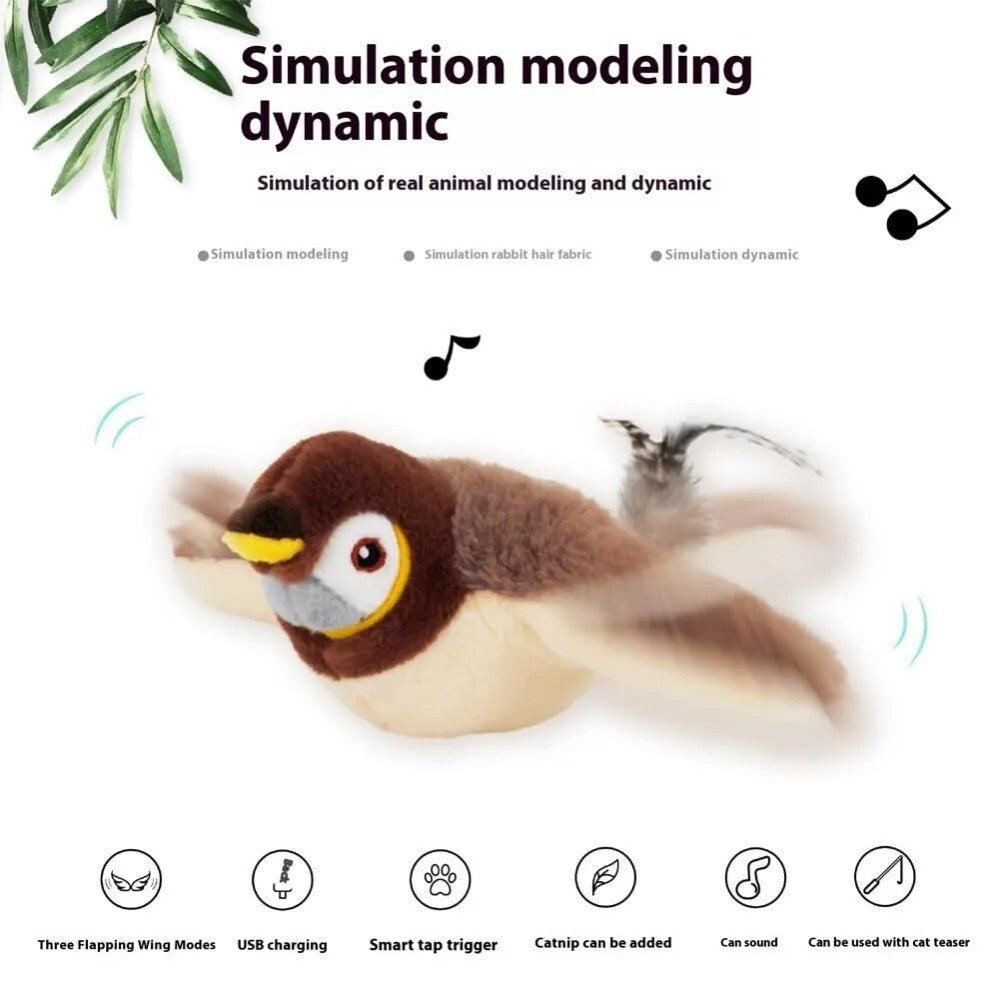 FlappingPaws™ Interactive Chirping Bird Toy for Pets