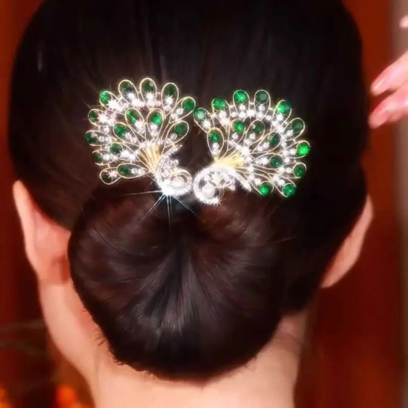3pcs set of high-end elegant retro peacock hair clip (pack of 3)