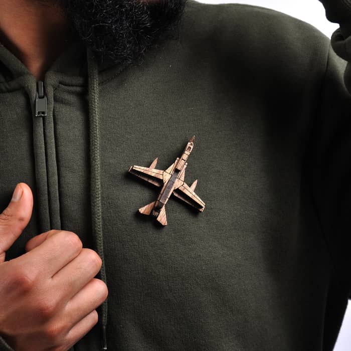 MIKOYAN MIG-27 Wooden Brooch