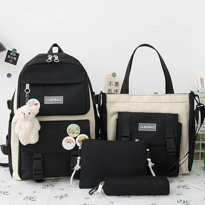 4PcsSet Kawaii Women Backpack
