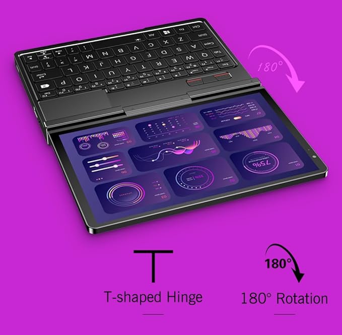 GPD Mini Notebook Pocket 4 with 8.8" Touchscreen, Aluminum Frame, UMPC, Windows 11 Home OS, AMD Ryzen AI 9 HX 370, 32GB/2TB (Amber Black)