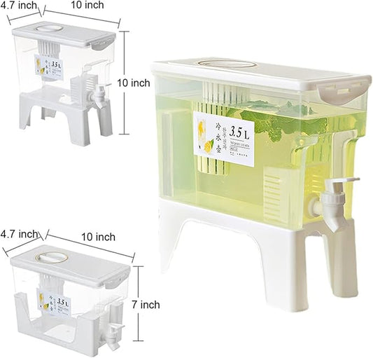 2 Pcs 3.5L Drink Dispenser with Stand and Spigot,Large Capacity Cold Water Pitcher,Fruit Drink Dispenser Beverage Container Juicer