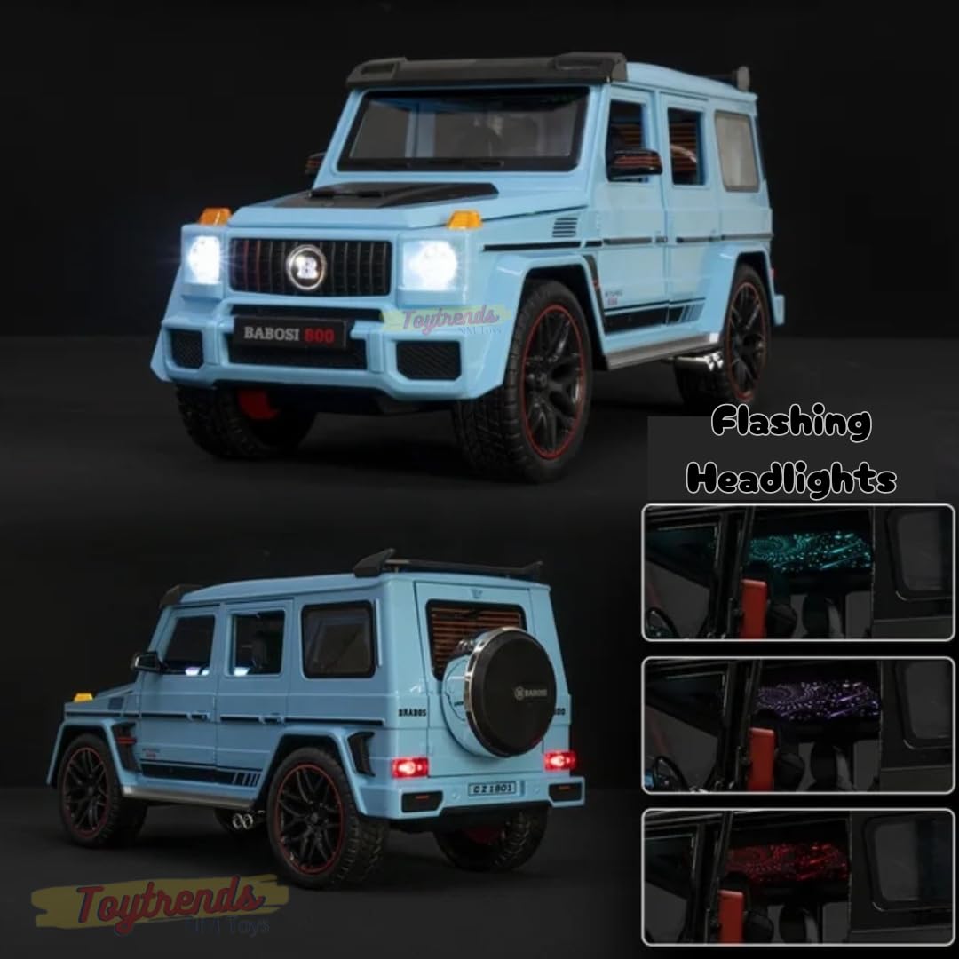 1/18 Pullback G Wagon Brabus, Die Cast Brabus with Lights, Door Open Car, Collectible Toy Car Series