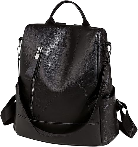 Anti-Theft Backpack Women Daypack Shoulder Bag Ladies Rucksack Waterproof PU Leather
