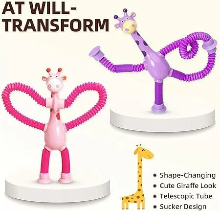 StretchyGiraffe™ – Sensory Suction Toy | Pull, Pop & Play | Soothes, Stimulates & Strengthens