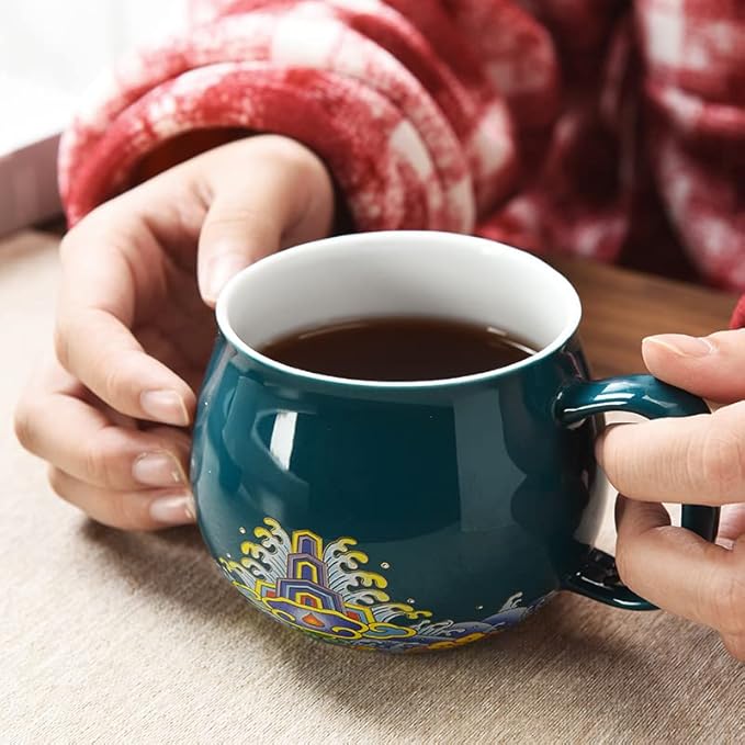 10OZ Tea Cup with Infuser and Lid - Tea Mug for Steeping Loose Leaf Tea Bag Coffee Milk