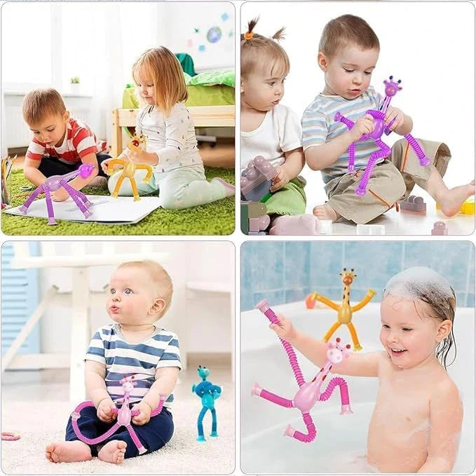 StretchyGiraffe™ – Sensory Suction Toy | Pull, Pop & Play | Soothes, Stimulates & Strengthens