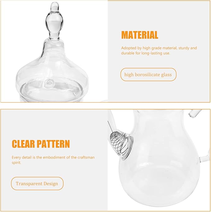 Alipis Turkish Arabic Teapot Glass Tea Pot 1000ml Loose Leaf Warmer Iced Tea Maker Brewer Tea Kettle for Blooming Loose Leaf Tea Pot
