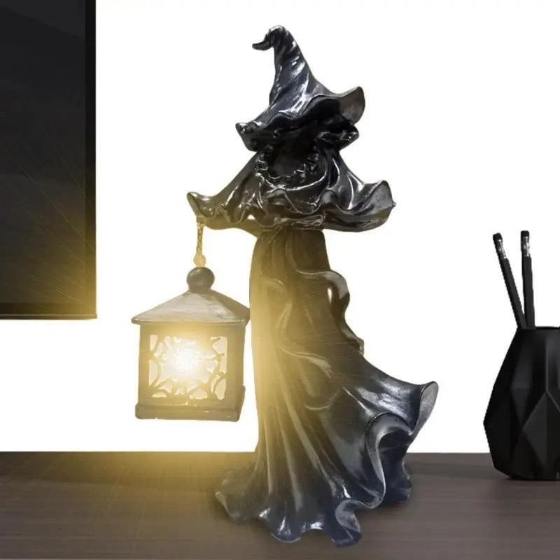 Cracker Barrel Witch with Lantern Figurine 19 NIB Halloween