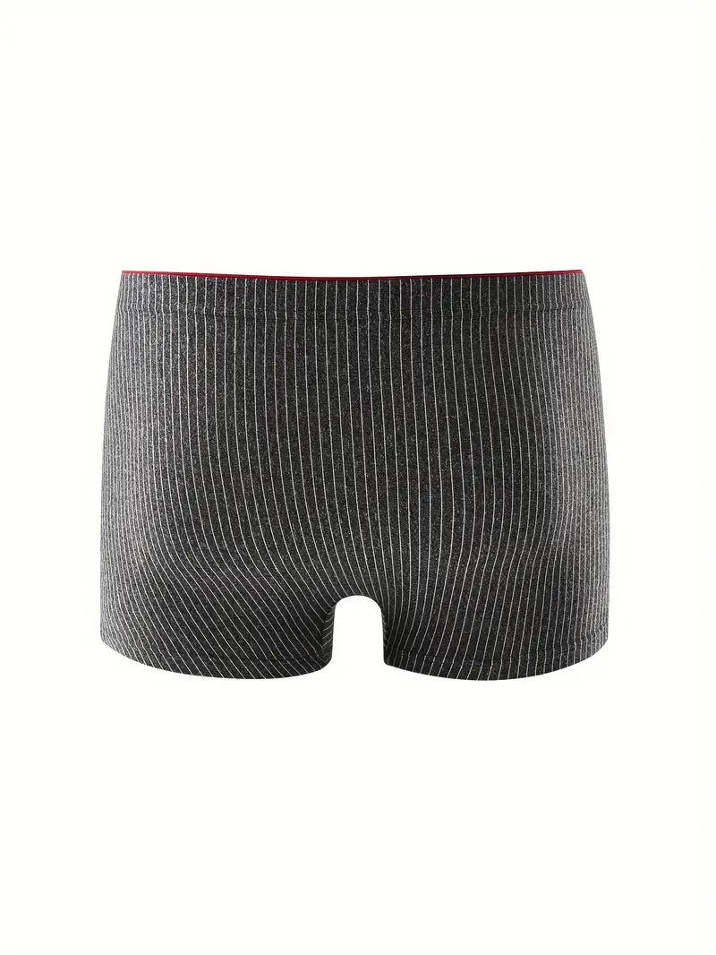 4pcs Men's Underwear, Striped Boxer Briefs Shorts
