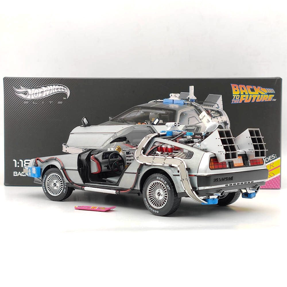 Hot Wheels 1/18 Elite Back To The Future Time Machine BCJ97 Diecast Model Car Collection Auto Gift In stock