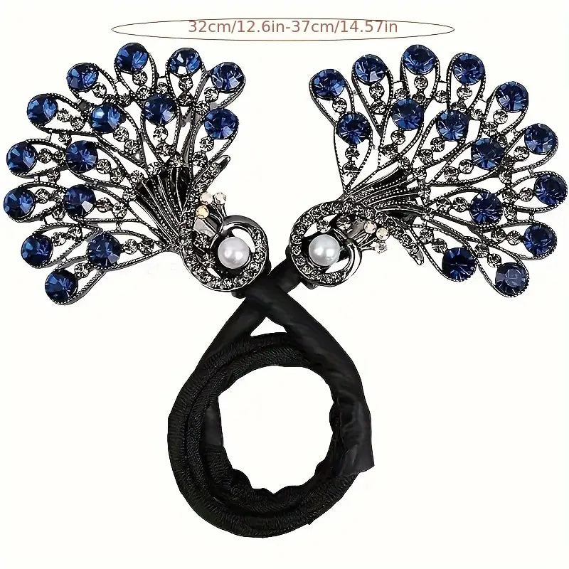 3pcs set of high-end elegant retro peacock hair clip (pack of 3)