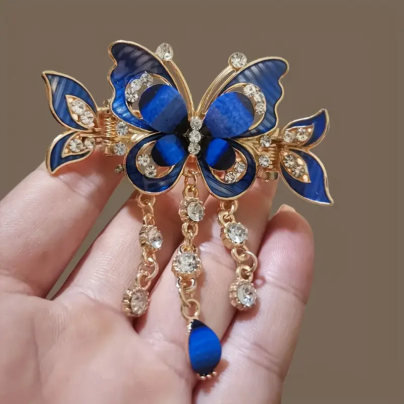 3pcs Elegant Butterfly Tassel Hair Claw Clips