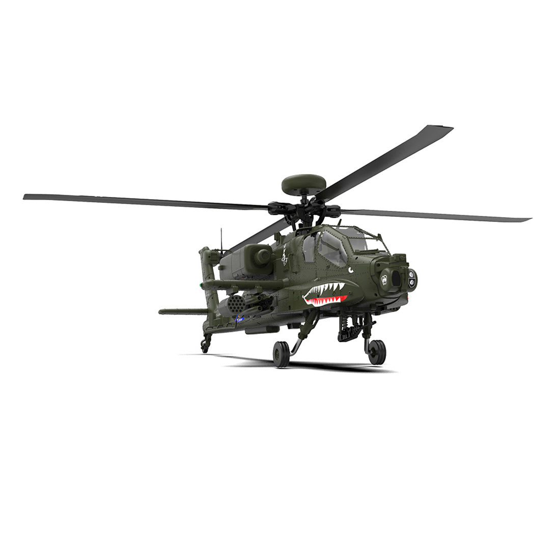 YU XIANG F11 AH64 Apache RC Helicopter 1/32 Ratio 2.4G Remote-controlled Dual-axis Co-drive without Ailerons 6G/3D Stunt Military Model