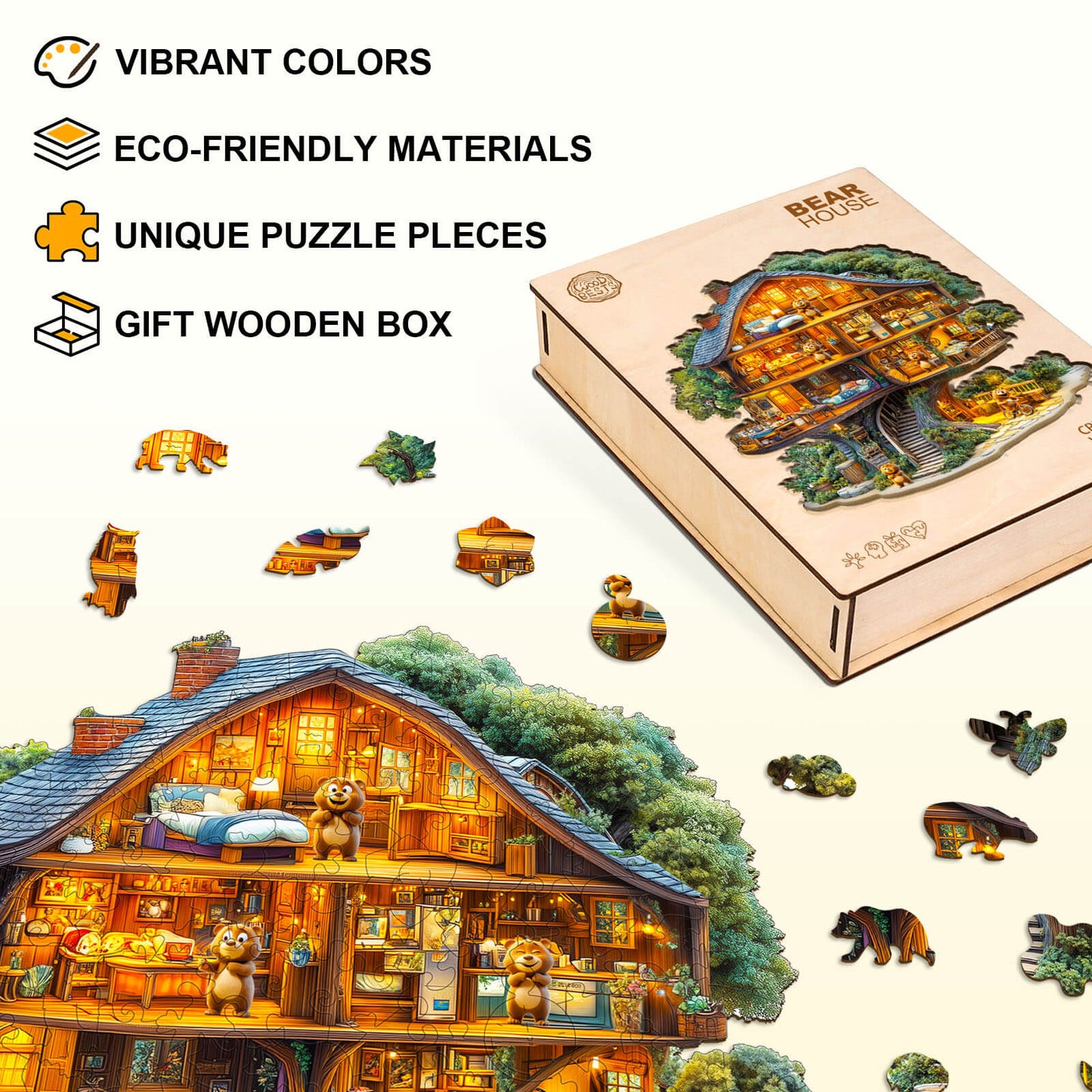 Bear House Wooden Jigsaw Puzzle