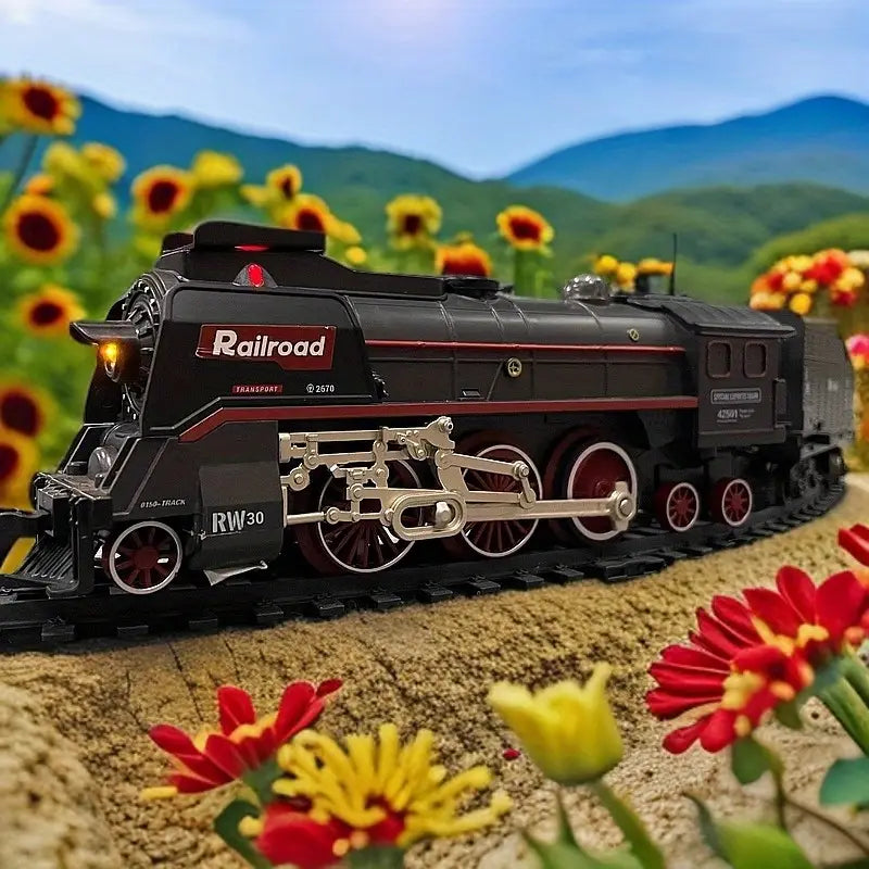 622B Steam Train Toy with Lights, Sounds, and Smoke Special Effects