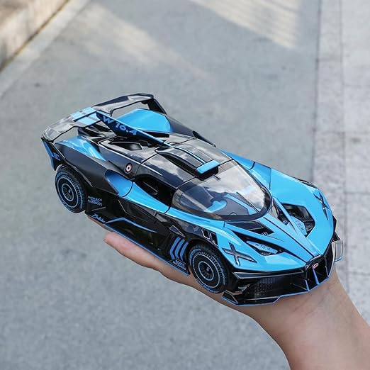 124 Diecast Bugatti Bolide Metal Pull Back Car with 6 Openable Doors & Sound Light Toy