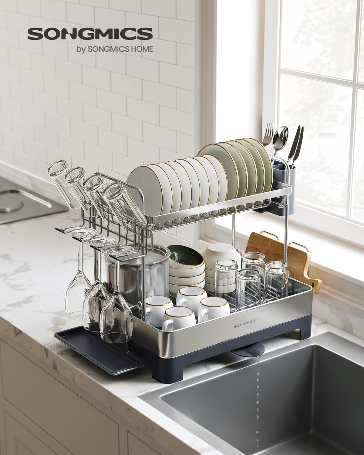 Self-Draining Dish Drying Rack™️