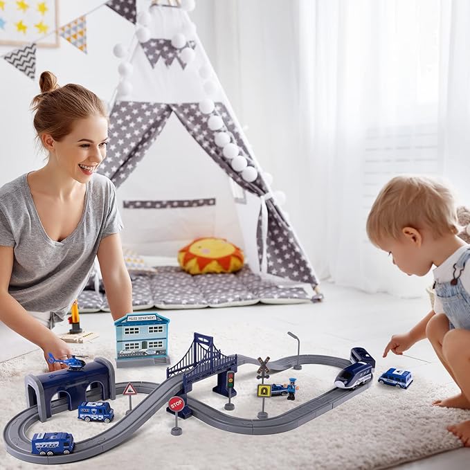66 Pcs Trains Toy with Battery Operated & Tracks