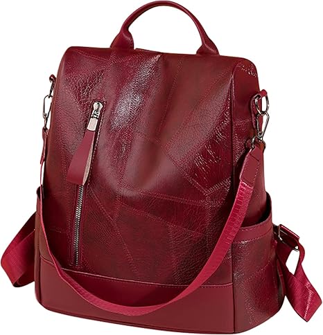 Anti-Theft Backpack Women Daypack Shoulder Bag Ladies Rucksack Waterproof PU Leather
